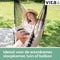 Vita5 XXL Hangstoel | Binnen&Buiten Hangnest | Incl. 2 Kussens en Boekenvak | Volwassenen&Kinderen | Hangmatstoel tot 200kg | Beige