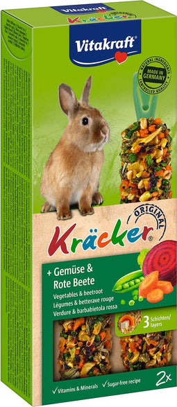 Vitakraft Dwergkonijnkracker - 2 In 1 Groenten - Konijnensnack