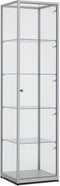 Vitrinekast 200x50x50cm haaks aluminium profiel met plafondverlichting