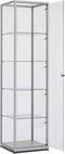 Vitrinekast 200x50x50cm haaks zwart profiel met plafondverlichting
