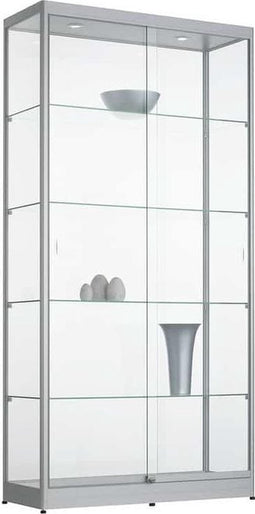 Vitrinekast 4 legborden 200x100x40cm Zwart