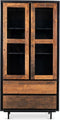 Vitrinekast Anayah gerecycled hout 90 cm - zwart