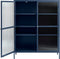 Vitrinekast Blauw - Metaal - 40x110,9x140cm - Soft Closing - Vitrinekast Bronco - Giga Living