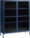 Vitrinekast Blauw - Metaal - 40x110,9x140cm - Soft Closing - Vitrinekast Bronco - Giga Living