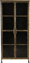 Vitrinekast Fletcher - 80x40x180 - Antique Gold - Metaal/glas