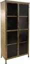 Vitrinekast Fletcher - 80x40x180 - Antique Gold - Metaal/glas