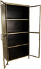 Vitrinekast Fletcher - 80x40x180 - Antique Gold - Metaal/glas