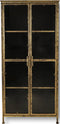 Vitrinekast Fletcher - 80x40x180 - Antique Gold - Metaal/glas
