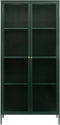 Vitrinekast Groen - Metaal - 90x40x190cm - Vitrinekast Bronco - Giga Living