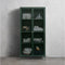 Vitrinekast Groen - Metaal - 90x40x190cm - Vitrinekast Bronco - Giga Living