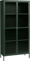 Vitrinekast Groen - Metaal - 90x40x190cm - Vitrinekast Bronco - Giga Living