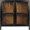 Vitrinekast Kingston - 90x40x90 - naturel/zwart - acacia/ijzer/glas