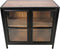 Vitrinekast Kingston - 90x40x90 - naturel/zwart - acacia/ijzer/glas