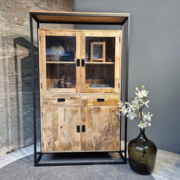 Vitrinekast Len mangohout 125 cm