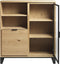 Vitrinekast Livorno Naturel H138 cm - Giga Living