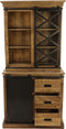 Vitrinekast Melbourne - 95x45x195 - Naturel - Rustiek mangohout/ijzer