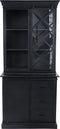 Vitrinekast Melbourne - 95x45x195 - Zwart - Rustiek mangohout/ijzer