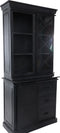Vitrinekast Melbourne - 95x45x195 - Zwart - Rustiek mangohout/ijzer