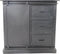 Vitrinekast Melbourne - 95x45x195 - Zwart - Rustiek mangohout/ijzer