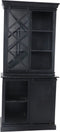 Vitrinekast Melbourne - 95x45x195 - Zwart - Rustiek mangohout/ijzer