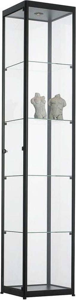 Vitrinekast met 4 legborden 200x40x40 Zwart