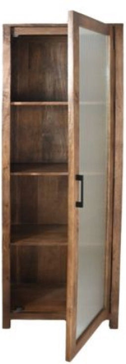 Vitrinekast met glas - Naturel - Links - Mangohout/Glas - 60*40*180 -