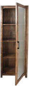 Vitrinekast met glas - Naturel - Links - Mangohout/Glas - 60*40*180 -