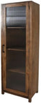 Vitrinekast met glas - Naturel - Links - Mangohout/Glas - 60*40*180 -