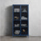Vitrinekast Metaal Blauw - 4 Planken - 90cm - Soft Closing - Kast Bronco - Giga Living