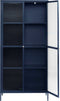 Vitrinekast Metaal Blauw - 4 Planken - 90cm - Soft Closing - Kast Bronco - Giga Living
