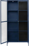 Vitrinekast Metaal Blauw - 4 Planken - 90cm - Soft Closing - Kast Bronco - Giga Living