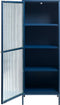 Vitrinekast Metaal Blauw - 58cm - 1-Deurs - Soft Closing - Kast Bronco - Giga Living