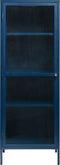Vitrinekast Metaal Blauw - 58cm - 1-Deurs - Soft Closing - Kast Bronco - Giga Living