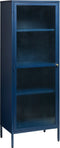 Vitrinekast Metaal Blauw - 58cm - 1-Deurs - Soft Closing - Kast Bronco - Giga Living