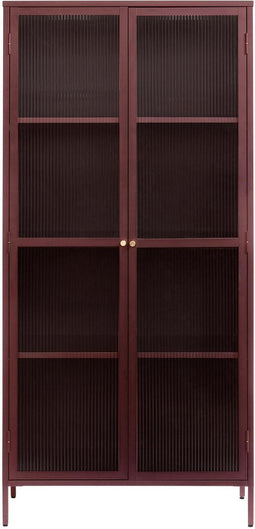 Vitrinekast Metaal Rood - 90x190cm - 4 Planken - Kast Bronco - Giga Living