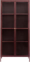 Vitrinekast Metaal Rood - 90x190cm - 4 Planken - Kast Bronco - Giga Living