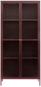Vitrinekast Metaal Rood - 90x190cm - 4 Planken - Kast Bronco - Giga Living