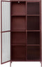 Vitrinekast Metaal Rood - 90x190cm - 4 Planken - Kast Bronco - Giga Living