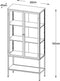 Vitrinekast Metaal Wit - 3 Planken - Gewicht 44kg - 131,8x40x88cm