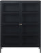 Vitrinekast Metaal Zwart - 110cm - 2-Deurs - Soft Closing - Kast Carmel - Giga Living