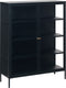 Vitrinekast Metaal Zwart - 110cm - 2-Deurs - Soft Closing - Kast Carmel - Giga Living