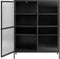 Vitrinekast Metaal Zwart - 111cm - 2-Deurs - Soft Closing - Kast Bronco - Giga Living
