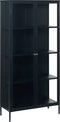 Vitrinekast Metaal Zwart - 2-Deurs - 4 Planken - 90x190cm - Kast Carmel - Giga Living
