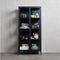 Vitrinekast Metaal Zwart - 2-Deurs - 4 Planken - 90x190cm - Kast Carmel - Giga Living