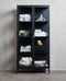 Vitrinekast Metaal Zwart - 2-Deurs - 4 Planken - 90x190cm - Kast Carmel - Giga Living