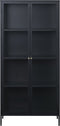 Vitrinekast Metaal Zwart - 2-Deurs - 4 Planken - 90x190cm - Kast Carmel - Giga Living