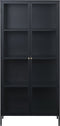 Vitrinekast Metaal Zwart - 2-Deurs - 4 Planken - 90x190cm - Kast Carmel - Giga Living