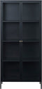 Vitrinekast Metaal Zwart - 2-Deurs - 4 Planken - 90x190cm - Kast Carmel - Giga Living