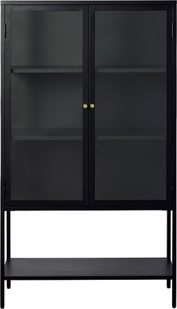 Vitrinekast Metaal Zwart - 3 Planken - Gewicht 44kg - 131,8x40x88cm