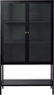 Vitrinekast Metaal Zwart - 3 Planken - Gewicht 44kg - 131,8x40x88cm